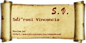 Sárosi Vincencia névjegykártya